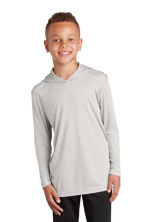 SILVER YST358 sport-tek youth posicharge competitor hooded pullover