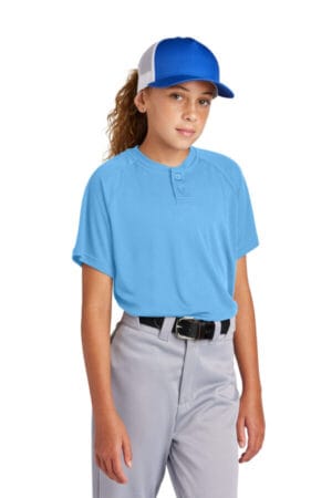 YST359 sport-tek youth posicharge competitor 2-button henley