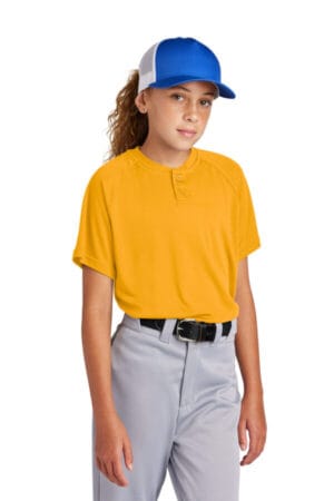 GOLD YST359 sport-tek youth posicharge competitor 2-button henley