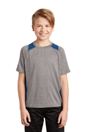 YST361 sport-tek youth heather colorblock contender tee