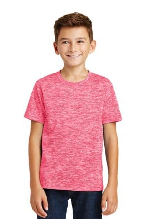 POWER PINK ELECTRIC YST390 sport-tek youth posicharge electric heather tee
