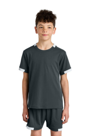 YST440 sport-tek youth club short sleeve crew