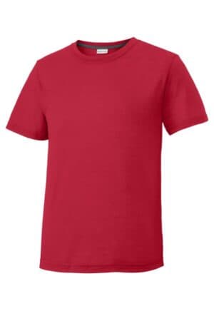 DEEP RED YST450 sport-tek youth posicharge competitor cotton touch tee