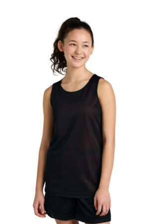 BLACK/ DEEP RED YST5000 sport-tek youth posicharge reversible mesh tank