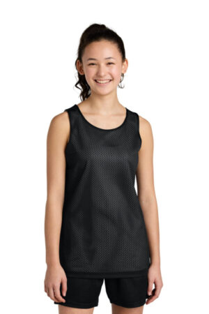 BLACK/ WHITE YST5000 sport-tek youth posicharge reversible mesh tank