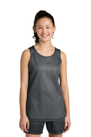 IRON GREY/ WHITE YST5000 sport-tek youth posicharge reversible mesh tank