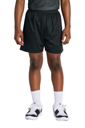 BLACK YST5100 sport-tek youth posicharge mesh 5 short