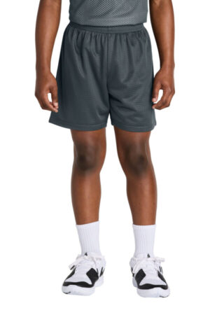 IRON GREY YST5100 sport-tek youth posicharge mesh 5 short