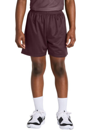 MAROON YST5100 sport-tek youth posicharge mesh 5 short