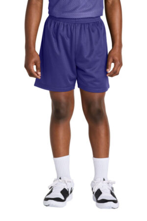 PURPLE YST5100 sport-tek youth posicharge mesh 5 short