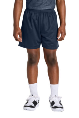 TRUE NAVY YST5100 sport-tek youth posicharge mesh 5 short