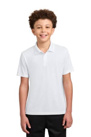 WHITE WHITE YST550 sport-tek youth competitor polo