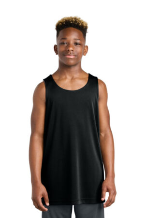 BLACK/ WHITE YST551 sport-tek youth posicharge competitor rev tank