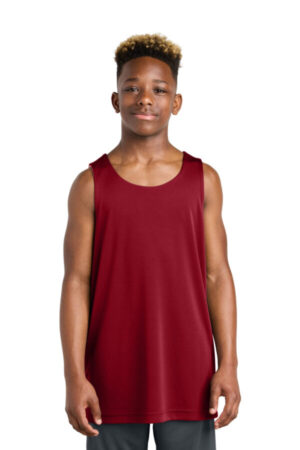 DEEP RED/ WHITE YST551 sport-tek youth posicharge competitor rev tank