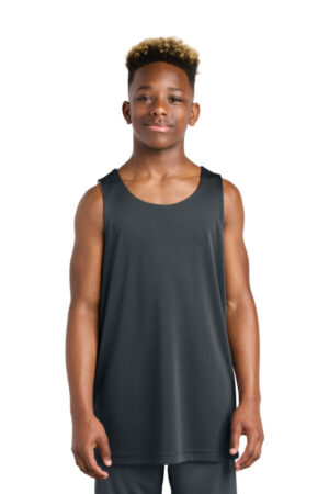 IRON GREY/ WHITE YST551 sport-tek youth posicharge competitor rev tank