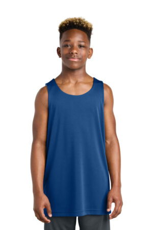 TRUE ROYAL/ WHITE YST551 sport-tek youth posicharge competitor rev tank