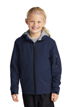 TRUE NAVY YST56 sport-tek youth waterproof insulated jacket