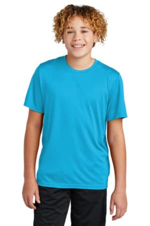 ATOMIC BLUE YST720 sport-tek youth posicharge re-compete tee