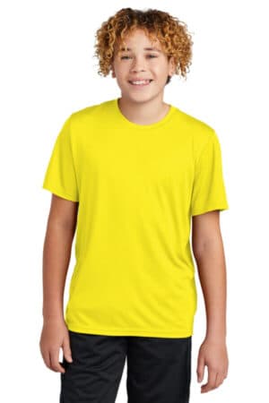 NEON YELLOW YST720 sport-tek youth posicharge re-compete tee