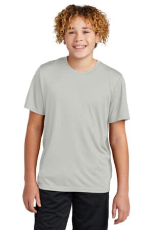 SILVER YST720 sport-tek youth posicharge re-compete tee