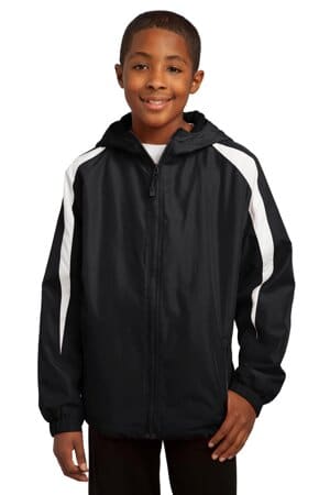 YST81 sport-tek youth fleece-lined colorblock jacket