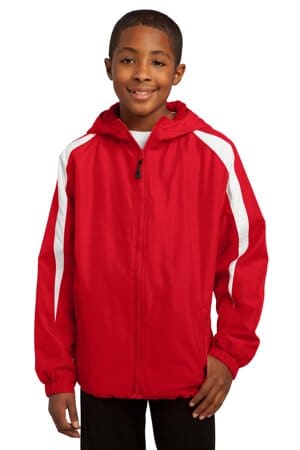 YST81 sport-tek youth fleece-lined colorblock jacket