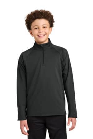 YST850 sport-tek youth sport-wick stretch 1/4-zip pullover