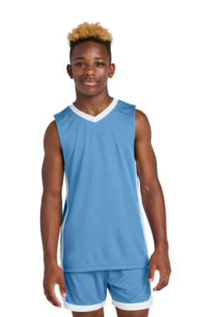 CAROLINA BLUE/ WHITE YST900 sport-tek youth rival basketball rev jersey
