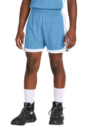 CAROLINA BLUE/ WHITE YST901 sport-tek youth rival basketball 5 short