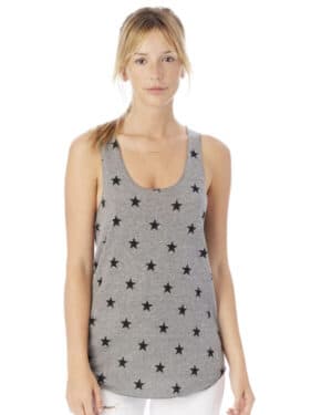 ECO GREY STARS AA1927P ladies' meegs printed racerback eco-jersey tank