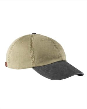 KHAKI/ BLACK Adams AD969 optimum pigment dyed-cap