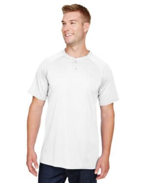 WHITE Augusta sportswear AG1565 adult attain baseball jersey