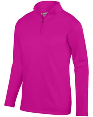 POWER PINK Augusta sportswear AG5507 adult wicking fleece quarter-zip pullover