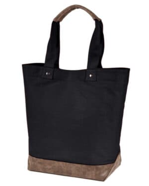 BLACK/ BROWN Authentic pigment AP1921 canvas resort tote