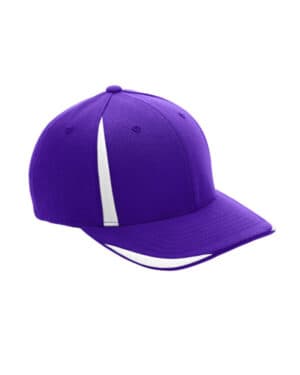 SP PURPLE/ WHITE ATB102 by flexfit adult pro-formance front sweep cap