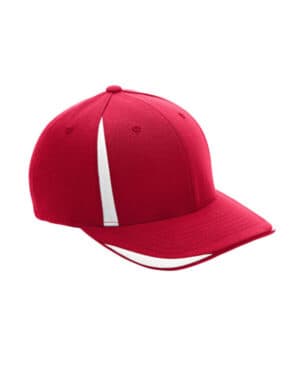 SPORT RED/ WHITE ATB102 by flexfit adult pro-formance front sweep cap