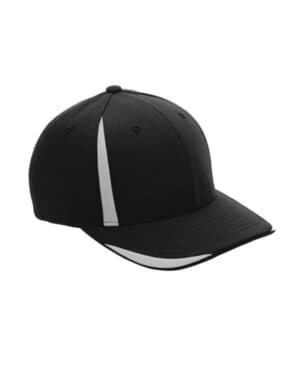 BLACK/ SP SILVER ATB102 by flexfit adult pro-formance front sweep cap