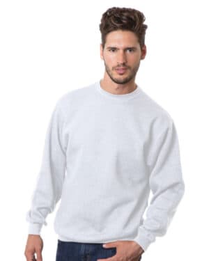 WHITE BA1102 adult usa made heavyweight crewneck sweatshirt