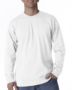 WHITE Bayside BA2955 unisex usa made long-sleeve t-shirt