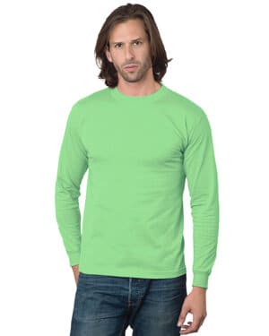 LIME GREEN Bayside BA2955 unisex usa made long-sleeve t-shirt