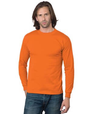 BRIGHT ORANGE Bayside BA2955 unisex usa made long-sleeve t-shirt