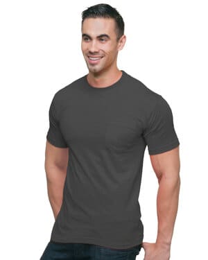 CHARCOAL Bayside BA3015 unisex usa made pocket t-shirt