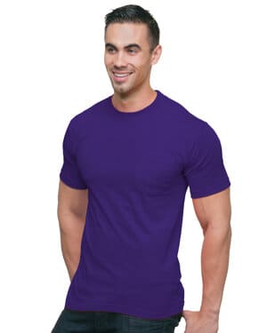 PURPLE Bayside BA3015 unisex usa made pocket t-shirt