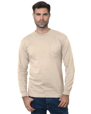 SAND Bayside BA3055 unisex usa made long-sleeve pocket t-shirt