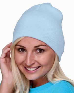 LIGHT BLUE Bayside BA3810 usa made 8 beanie