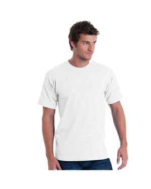 WHITE Bayside BA5040 adult usa made midweight t-shirt