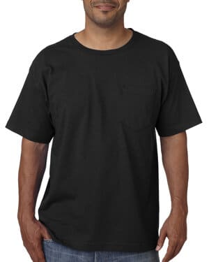 BLACK Bayside BA5070 unisex usa made midweight pocket t-shirt