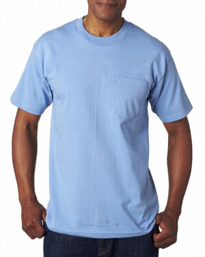 CAROLINA BLUE Bayside BA7100 unisex usa made heavyweight pocket t-shirt