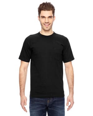 BLACK Bayside BA7100 unisex usa made heavyweight pocket t-shirt