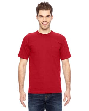 RED Bayside BA7100 unisex usa made heavyweight pocket t-shirt